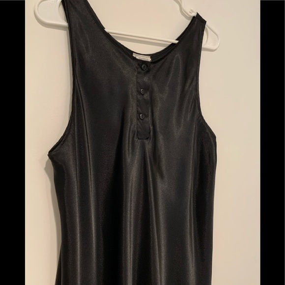 Cinema Etoile Black Satin Sleeveless Pullover Night Dress Size: L-XL - Picture 3 of 13